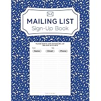 Mailing List Sign Up Book | Event Register Log Book To Collect Visitors´ Names, Emails, And Phone Numbers | Corporate Email List | Business Email Address List | Blue Cover Design