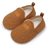 L-RUN Toddler Boys Girls House Slippers Indoor Home Shoes Warm Socks for Kids