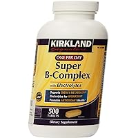 KIRKLAND SIGNATURE One Per Day Super B-Complex with Electrolytes,Tablet, 1000 Count (Pack of 2)