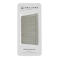 Heliums Bobby Pins - Metallic Matte Gray - 2 Inch Wavy Hair Pins, Color Matched for Grey and Silver Hair, 48 Count