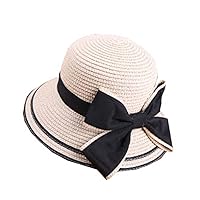 Korean Spring Summer Ribbon Bow Hat Elegant Straw Hat Girls Beach Hats Women Sun Hat Bucket Hat