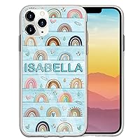 Personalized Phone Case Boho Rainbow Customize Name Hard PC+TPU Cover Protective Compatible with iPhone 15 14 13 12 11 X XS XR 8 Mini Pro Max