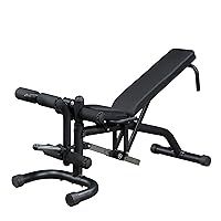 Body-Solid Multiple Angles Adjustable Weight Bench for Home & Commercial Gym (FID46) - Flat, Incline & Decline Bench for Workout Strength Training - Black