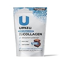 UMZU zuCollagen Protein - Multi Collagen, Support Skin, Hair, Joints, and Muscle Recovery - Chocolate Brownie Flavored, 90 Calories, 21 Grams Protein - 1 Scoop Per Serving (20 Servings)