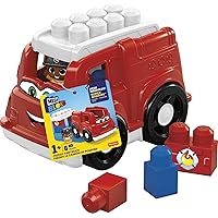 Mega Bloks First Builders Freddy Fire Truck GCX09, Building Toys for Toddlers (6 Pieces)