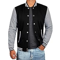 Decrum Varsity Jacket Men - High School Letterman Bomber Style Fleece Baseball Jackets For Men
