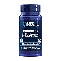 Vitamin C 24-Hour Liposomal Hydrogel Formula – Liposomal Vitamin C Supplement for Immune & Skin Health with Calcium - Vegetarian, Gluten-Free, Non-GMO – 60 Tablets