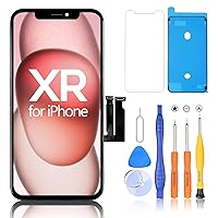 for iPhone XR Screen Replacement, Full Assembly Retina LCD Touch Display Digitizer with Repair Tools for A1984, A2105, A2106, A2108 True Tone Programmable Black