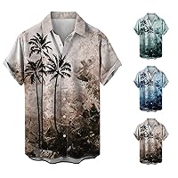 Hawaiian Shirt for Men Funny Short Sleeve Summer Tee Beach Stylish Button Down Retro Hiphop Plus Size Clothing