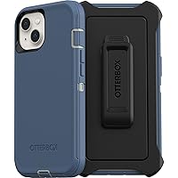 OtterBox iPhone 13 (ONLY) Defender Series Case - FORT BLUE, rugged & durable, with port protection, includes holster clip kickstand