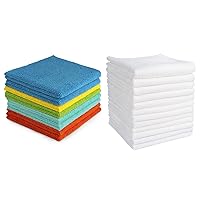 AIDEA Dish Cloths White-12Pack, Microfiber Cleaning Cloths, Strong Water Absorption, Lint-Free, Scratch-Free, Streak-Free, Kitchen Dish Towels White (11.5in.x 11.5in.)