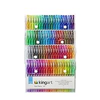 KINGART 400-80 GLITTER Rollerball GEL PENS, 80 Sparkling Colors with Soft-Grip Comfort, XL Ink Cartridge - For Coloring, Doodling, Scrapbooking, Journaling and General Use, All Ages, 80 Pens