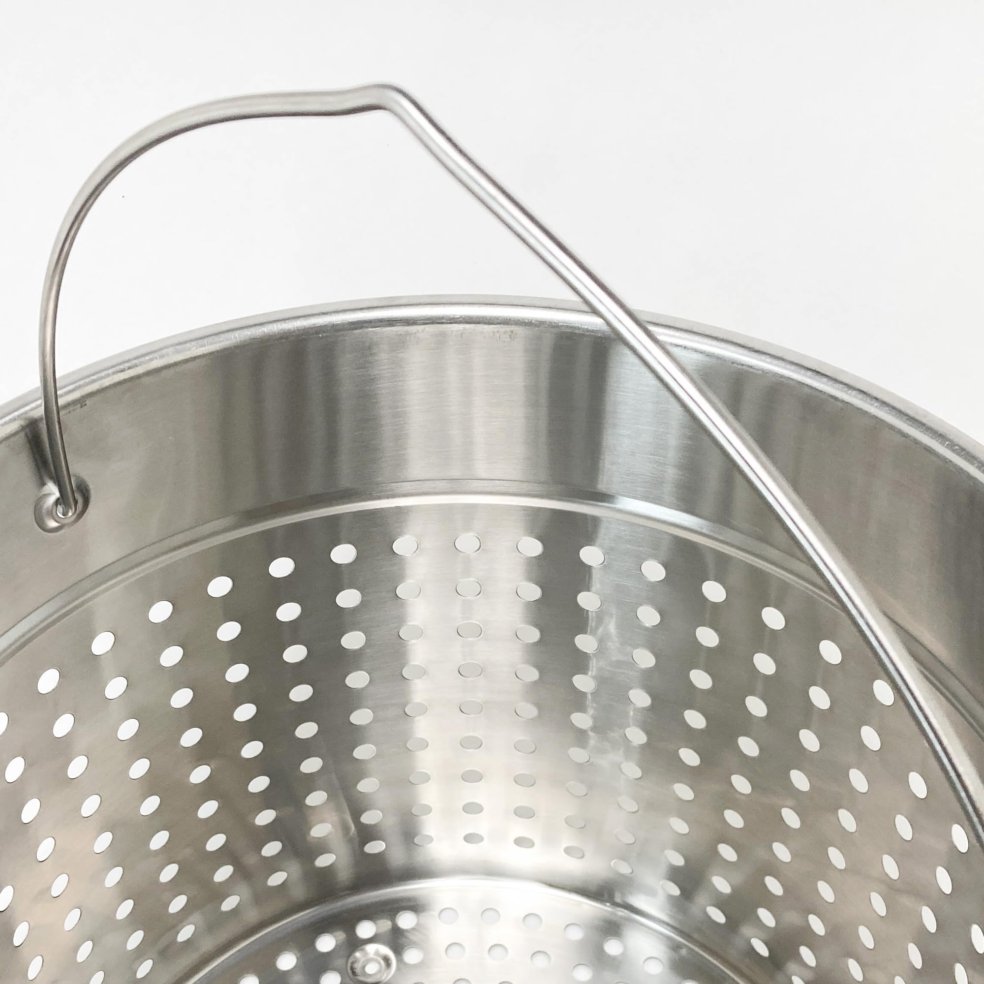 Bayou Classic 1160 62-qt Stainless Stockpot w/Stainless Perforated Basket Features Heavy Welded Loop Handles Domed Vented Lid Perfect For Steaming Boiling Canning and Preserving