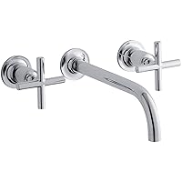 K-T14414-3-CP Purist Two-Handle Wall-Mount Faucet Trim, Polished Chrome