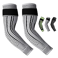 Elbow Support for Men and Women 2 Pack Antislip Elbow Brace Adjustable Elbow Sleeve Compression Arm Sleeve for Tennis Elbow, Golfers Elbow, Arthritis, Tendonitis, Joint Pain Relief (Gray, X-Large)