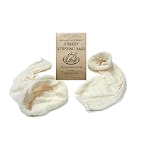 Turkey Stuffing Bags, 100% Cotton Mesh Bag Allows Poultry Juice to Flavor Dressing with Mess-Free and Safe Removal, Pack of 2, Natural