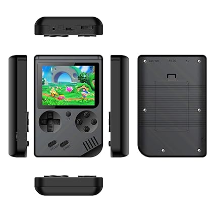Handheld Games Console for Kids Adults - Retro Video Games Consoles 3 inch Screen 168 Classic Games 8 Bit Game Player with AV Cable Can Play on TV (Black)