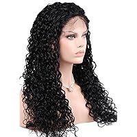 Mike & Mary® Full Lace Human Hair Wigs Top 8A Brazilian Virgin Hair Kinky Curly for Black Women All Handmade Lace Wigs (28inch, #Natural Color)