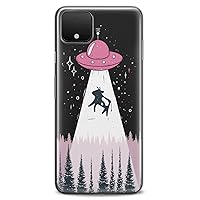 TPU Case Compatible for Google Pixel 8 Pro 7a 6a 5a XL 4a 5G 2 XL 3 XL 3a 4 Pink Cute UFO Soft Cow Kid Design Star Alien Girls Teen Flexible Silicone Slim fit Clear Print Space Cute Forest