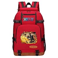 Student One Piece Book Bag-Teens Canvas Anime Computer Knapsack-Lightweight Durable Daypacks for Travel Outdoors