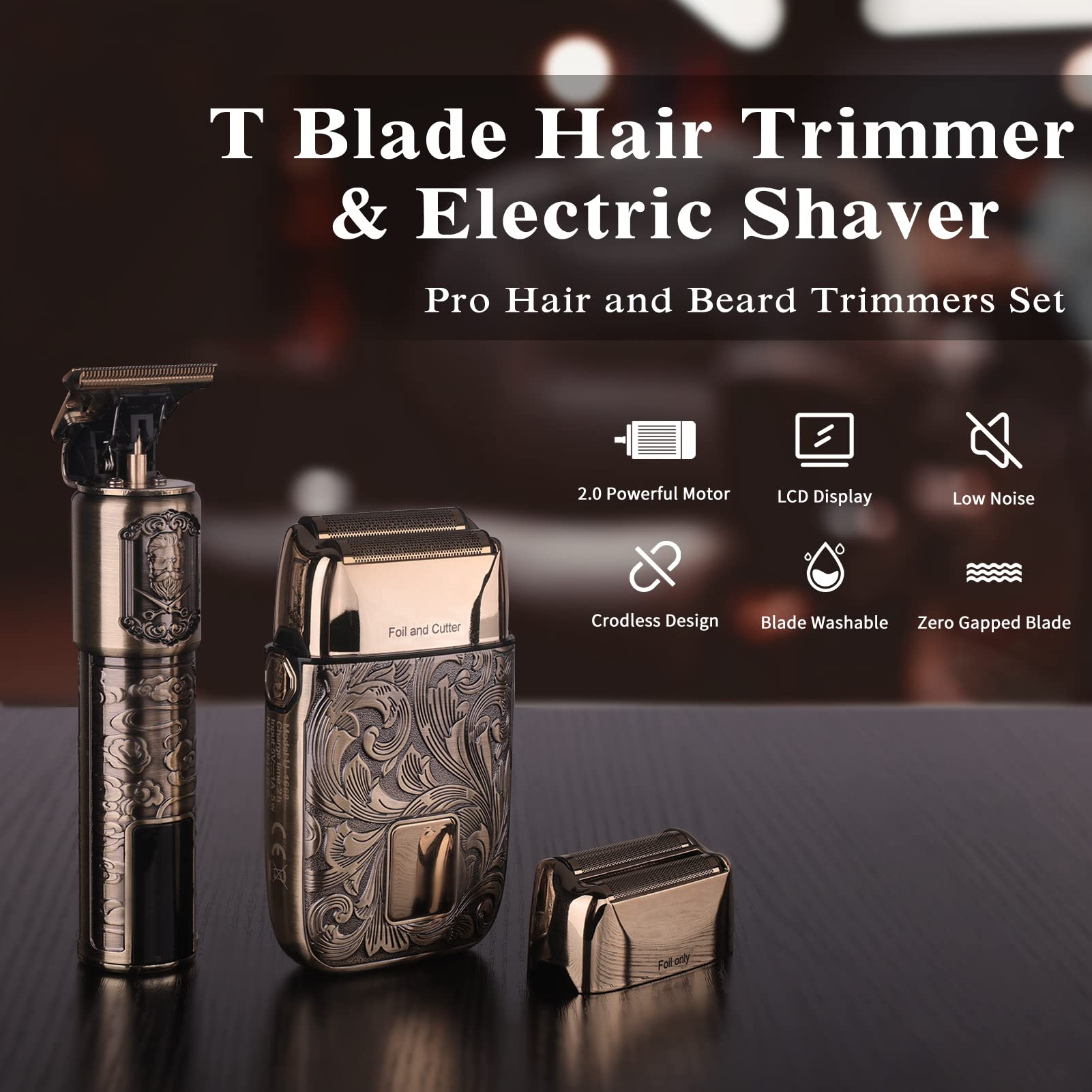 Ufree Electric Razor Shavers for Men, Beard Trimmer Hair Trimmer Shaving Kit, Electric Shavers Barber Clippers for Men, Birthday Gifts for Him, Mens Grooming Kit with 4 Guards 2 Foil Shaver Head