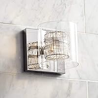 Possini Euro Design Wrapped Wire Modern Wall Light Sconce Chrome Silver Hardwired 5