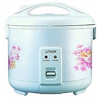 Tiger JNP-1000-FL 5.5-Cup (Uncooked) Rice Cooker and Warmer, Floral White