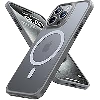 Magnetic Shockproof for iPhone 15 Pro Case, [Military-Grade Drop Tested] Slim Protective Anti-Scratch Anti-Fingerprint, Natural Titanium