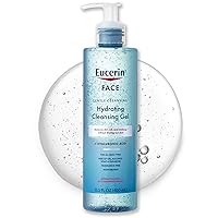 Eucerin Face Gentle Cleansing Hydrating Cleansing Gel, Daily Face Wash and Makeup Remover with Hyaluronic Acid, 13.5 Fl Oz Bottle