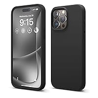 elago Compatible with iPhone 15 Pro Max Case, Liquid Silicone Case, Full Body Protective Cover, Shockproof, Slim Phone Case, Anti-Scratch Soft Microfiber Lining, 6.7 inch (Black)