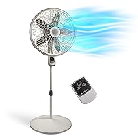 Lasko Cyclone Pedestal Fan, Adjustable Height, Remote Control, Timer, 3 Speeds, for Bedroom, Kitchen, Office and Living Room, 18