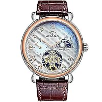 Top Brand Automatic Mechanical Watch Men Skeleton Steampunk Leather Watches Luxury Tourbillon Waterproof Wristwatch Roman Dial -474
