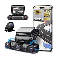 Dash Cam, 4 Channel Camera FHD 1080Px4, Front, Left, Right and Rear, Front and Rear Inside, Built in GPS WiFi, 256 GB Max, Free 128GB Card, D90-4CH