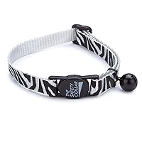 Meow Town Zebra-Print Nylon Cat Collar, 8–12 inch