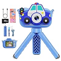 Kids Camera - Toddler Camera Christmas Birthday Toys Gifts for Boys Girls 3-8 Years Old, 1080P HD Kids Selfie Digital Camera with 32GB SD Card -Blue Car