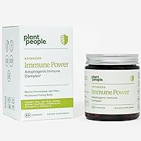 Plant People - Immune Power | Advanced Immune Support with Mushrooms, Astragalus, Herbal, and Vitamin C | Natural, USDA Organic, Vegan, Non-GMO, Gluten Free, Vitamins and Supplements | 60 Capsules