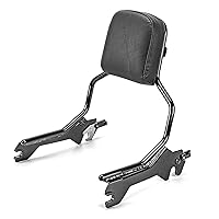 WSays Gloss Black Sissy Bar Standard Height Passenger Backrest Pad Compatible with 2018-2024 Harley Softail Sport Glide Low Rider S FLSB FXLR FXLRS