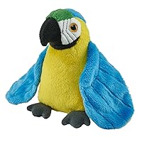 Wild Republic Pocketkins Eco Blue Yellow Macaw, Stuffed Animal, 5 Inches, Plush Toy, Made from Recycled Materials, Eco Friendly