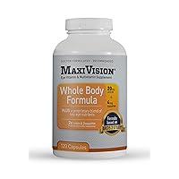 MaxiVision® AREDS 2 Whole Body Formula - AREDS 2 Eye Vitamins w/Lutein and Zeaxanthin - for Macular Support - Eye Supplements for Eye Strain - 120 Capsules Count, 1 Bottle