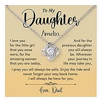 Daughter Necklace From Dad To My Daughter Necklace Gift, Personalized Name Pendant Necklace - Meaningful Gift Idea For Daughters From Dad - Custom Name Necklace For Daughter - Birthday, Graduation Jewelry Presents With Thoughtful Message Card And Elegant Box.