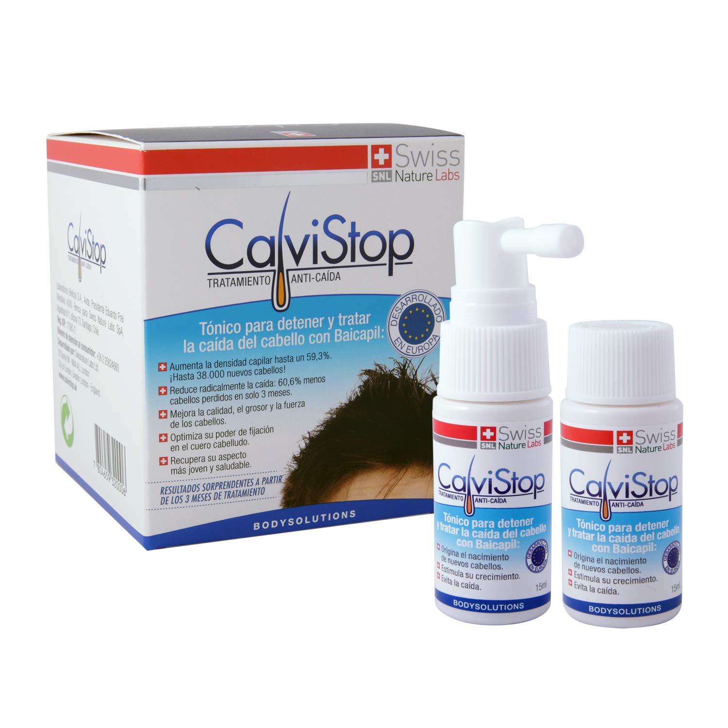 CalviStop, Hair Loss Treatment, Tonic to Stop and Treat Hair Loss, Healthier and Stronger Hair, Each Bottle Includes 4 Onzas, Includes 2 Bottles and 1 Applicator