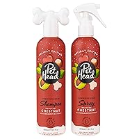 PET HEAD Holiday Edition Dog Shampoo and Spray Set 10.1 fl. oz. Each, Roasted Chestnut with Cinnamon Scent, Shampoo for Dogs with Sensitive Skin, Gentle Formula for Puppies. Made in USA