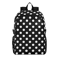 ALAZA Polka Dot Black Packable Travel Camping Backpack Daypack