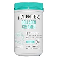 Collagen Coffee Creamer, Non Dairy & Low Sugar Powder with Collagen Peptides Supplement - Supporting Healthy Hair, Skin, Nails with Energy-Boosting MCTs - Coconut 10.3oz