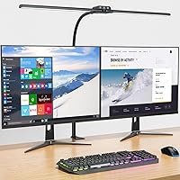 KableRika Desk lamp,Double Head LED Desk Lamp with Clamp,Architect Desk Lights for Home Office,Eye-Caring Desktop Office Lamp 4-Brightness 4-Color Table Lamp for Monitor Workbench Study Reading