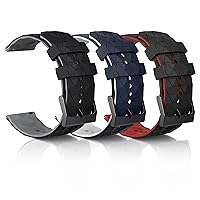 BONACE Compatible with 20mm 22mm Watch Band,Quick Release Replacement 20mm Watch Band for Galaxy Watch Series 6 5 4 Classic,Adjustable Rubber Smart Watch Bands Sport Straps for Men Women 3 Pack