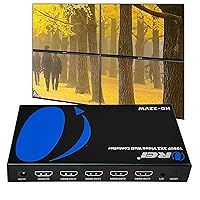 OREI 2x2 HDMI Video Wall Controller Processor Display Upto 1080p 60hz 2x1, 1x2, 1x3, 1x4 Supports 180 Degree Rotate RS-232 (HD-22VW)