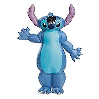 Disguise Stitch Costume for Kids, Inflatable Lilo and Stitch Halloween Costume, Blow Up Jumpsuit with Fan, Child Size