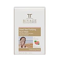 RIVAGE NATURAL DEAD SEA MINERALS Purifying MUD MASK with GRAPEFRUIT CLEANSING MASKS 100% AUTHENTIC SEAD SEA MUD from JORDAN Sachets 25 g X 4 VEGAN FRIENDLY, NO ANIMAL TESTING, NO HARSH CHEMICALS