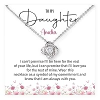 To My Daughter Necklace Gif From Dad And Mom, Birthday Gift For Daughter, Father And Daughter Necklace Gift, Daughter Pendant From Mom, Custom Personalized Name Necklace For Daughter Jewelry With Message Card And Gift Box, Personalized Love Knot Pendant Necklace.